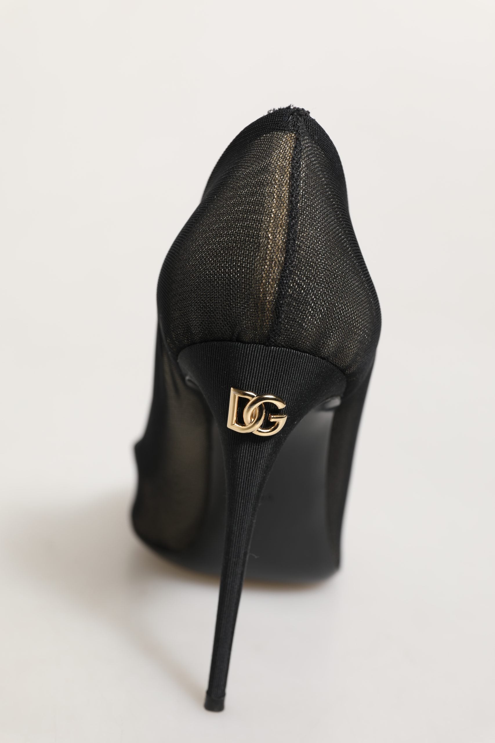 Dolce & Gabbana Black Mesh Stiletto High Heels Pumps Shoes