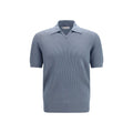 Brunello Cucinelli Blue Cotton Polo Shirt