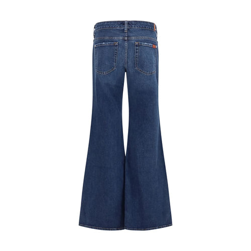 7FOR Blue Cotton Flared Jeans
