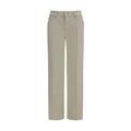 7FOR Beige Cotton Straight-Leg Jeans
