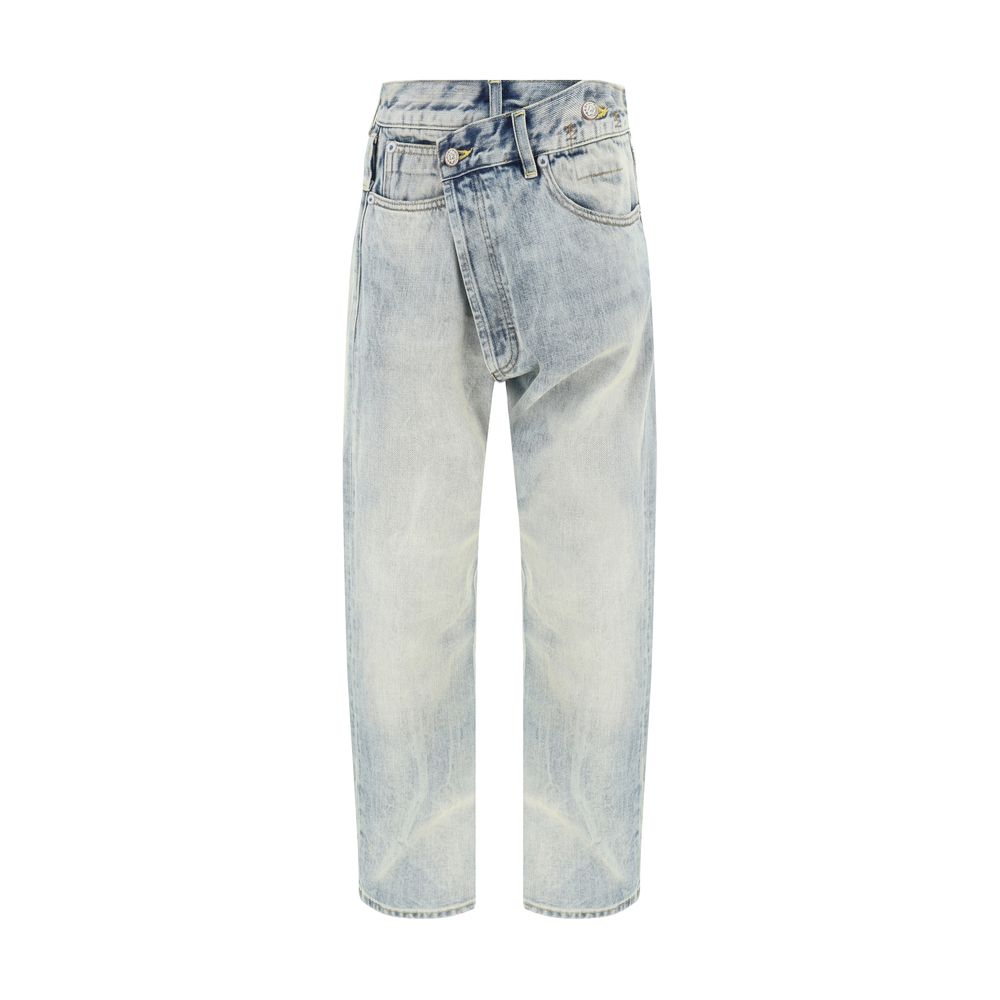 R13 Blue Cotton Straight-Leg Jeans
