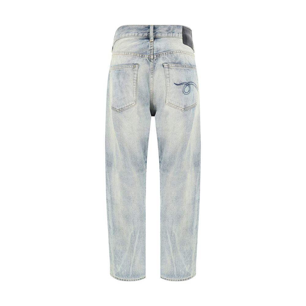 R13 Blue Cotton Straight-Leg Jeans