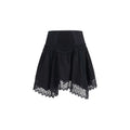 Charo Ruiz Black Cotton Mini Skirt