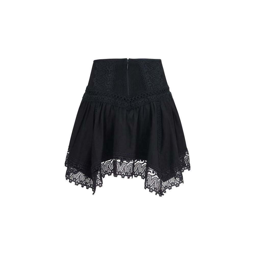 Charo Ruiz Black Cotton Mini Skirt