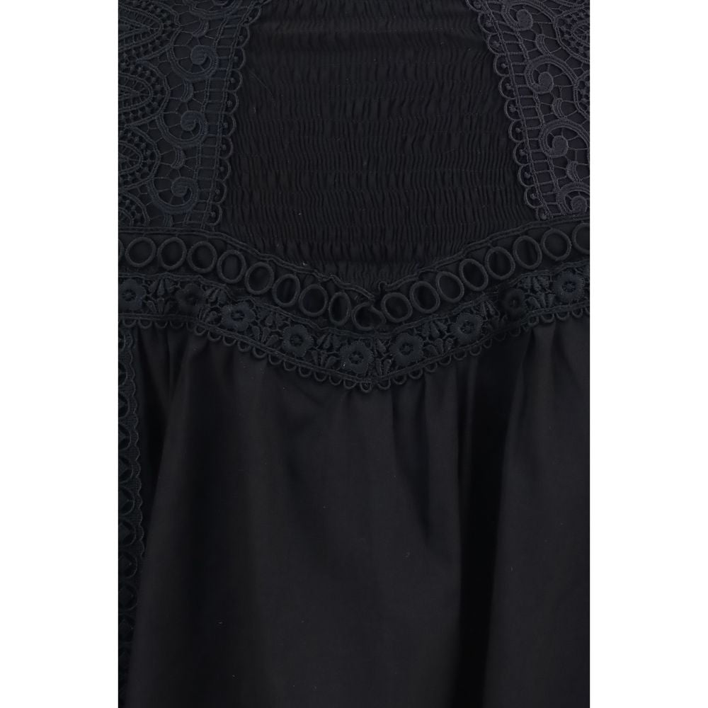Charo Ruiz Black Cotton Mini Skirt