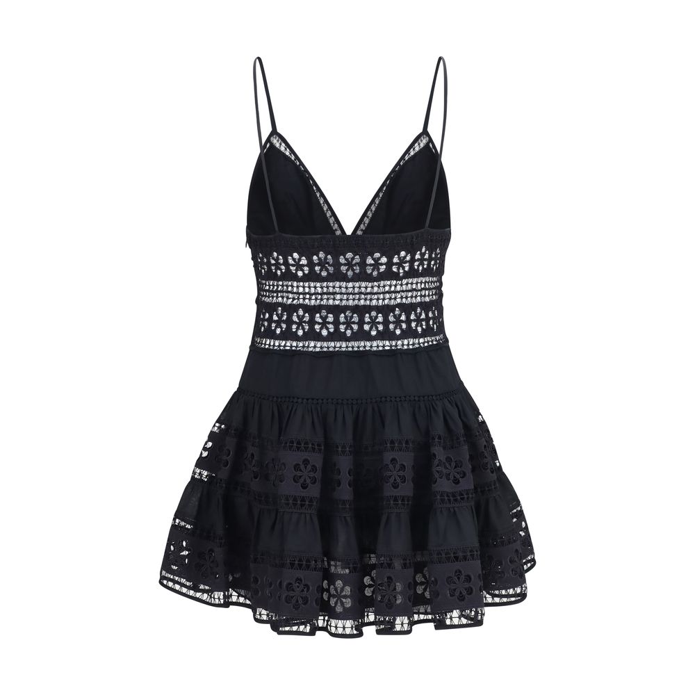 Charo Ruiz Black Cotton Casual Dress