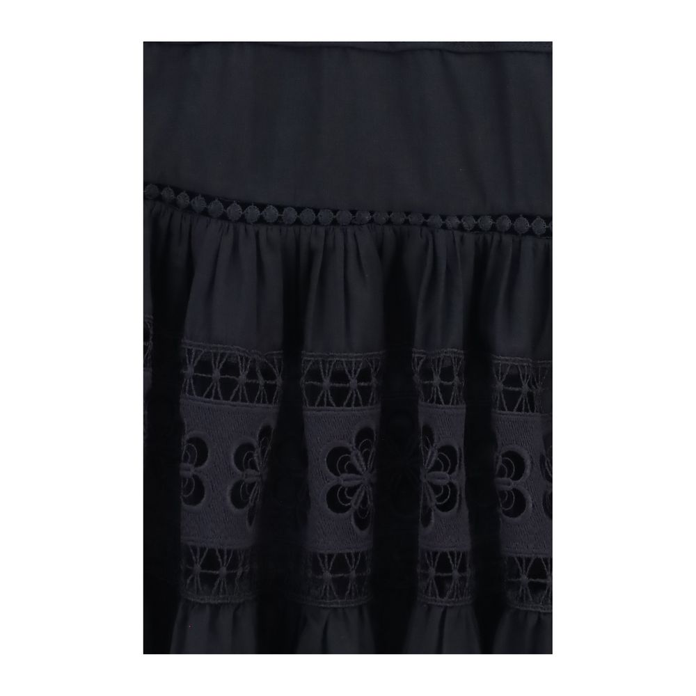 Charo Ruiz Black Cotton Casual Dress