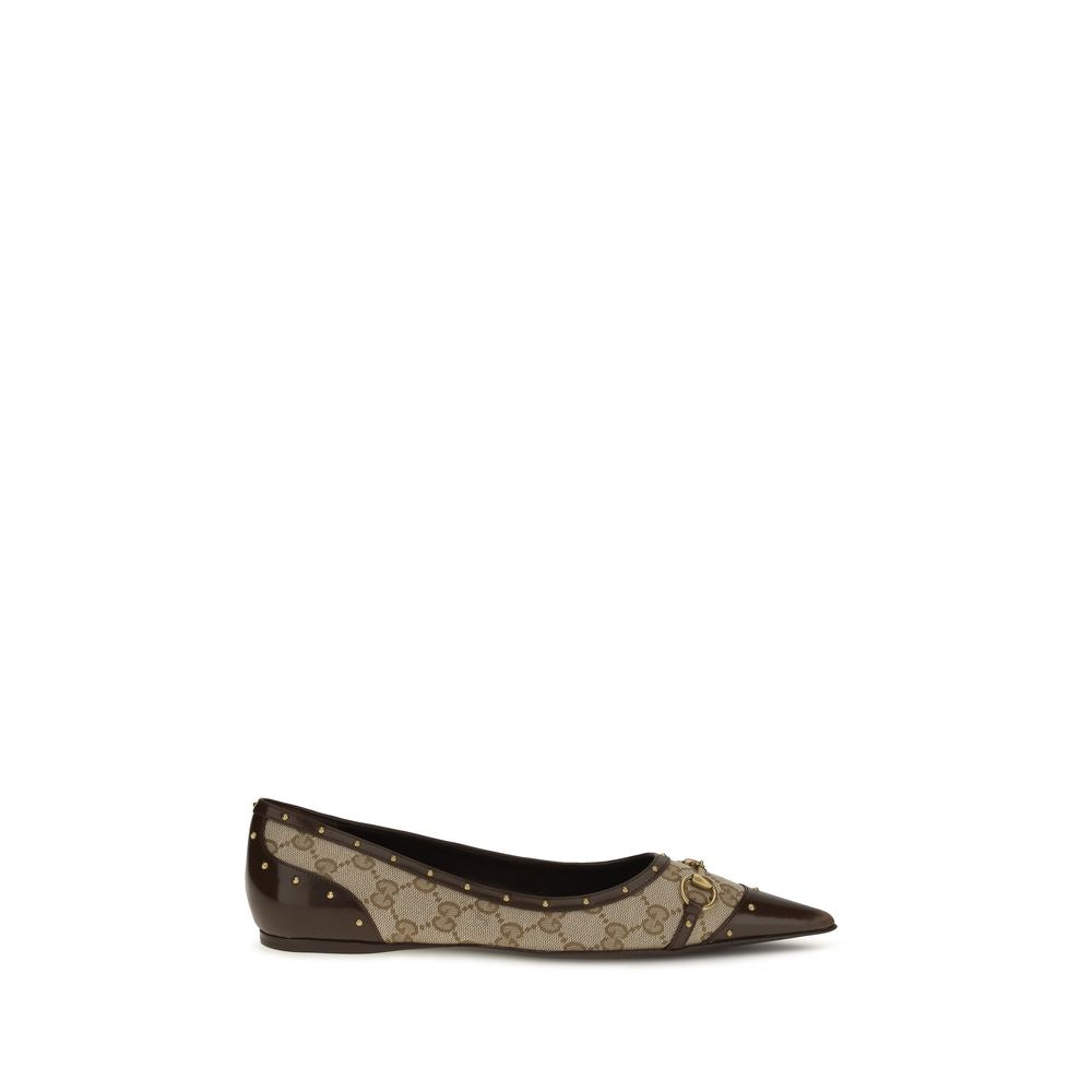 Gucci Beige Polyester Ballet Flats