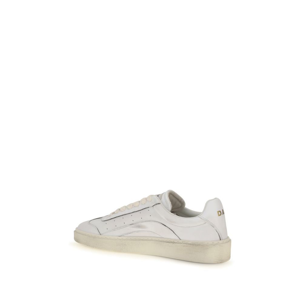 Dsquared² White Calf Leather Bos Taurus Low Top Sneakers
