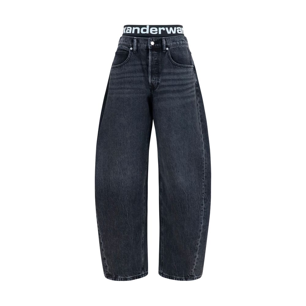 Alexander Wang Gray Cotton Relaxed Fit Jeans