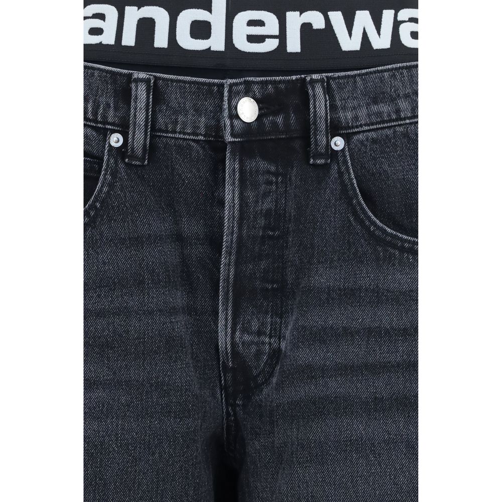 Alexander Wang Gray Cotton Relaxed Fit Jeans