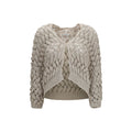 Brunello Cucinelli Beige Silk Cardigan