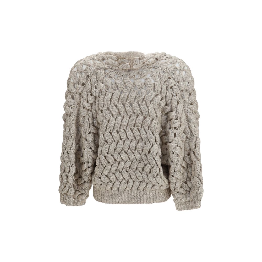 Brunello Cucinelli Beige Silk Cardigan