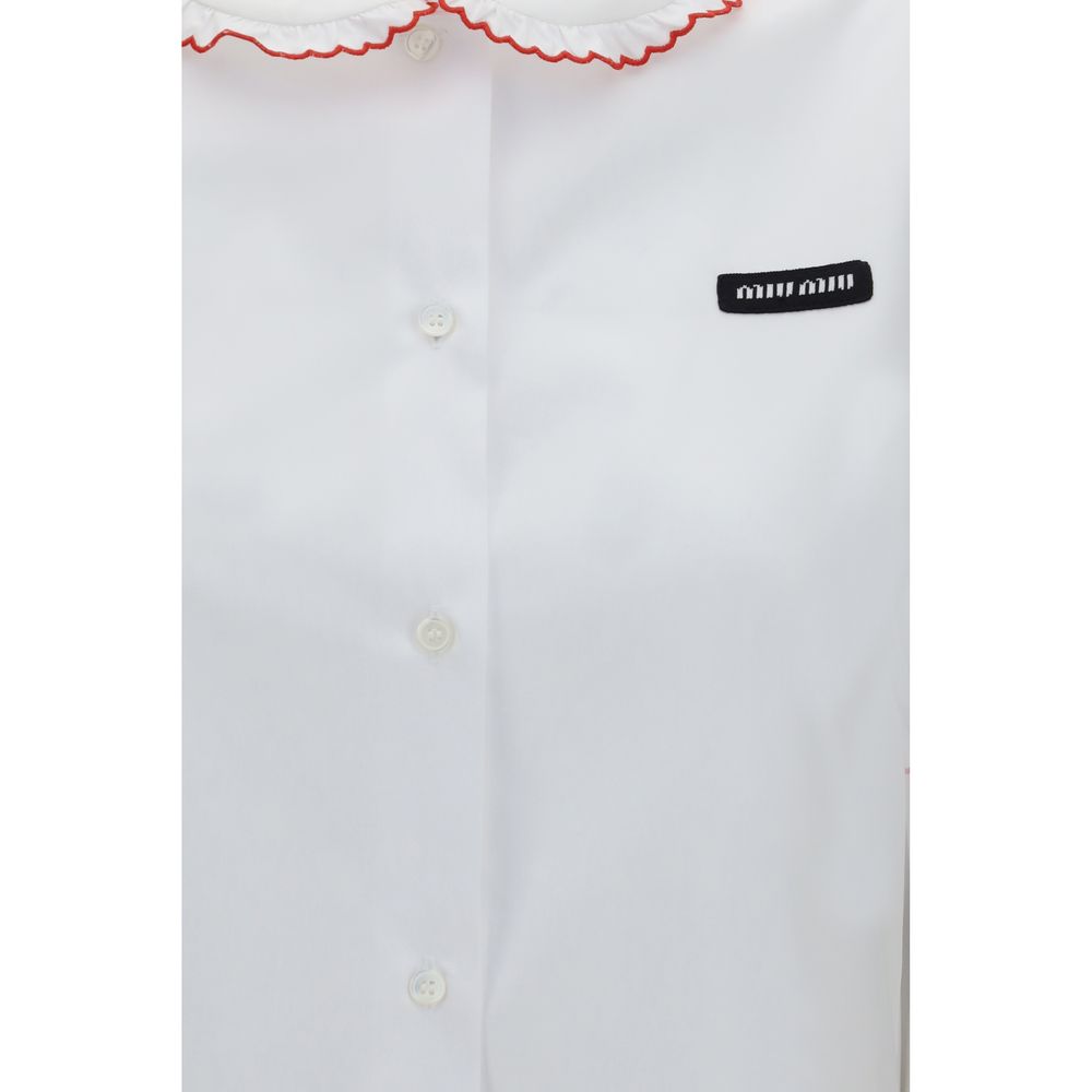 Miu Miu White Cotton Blouse