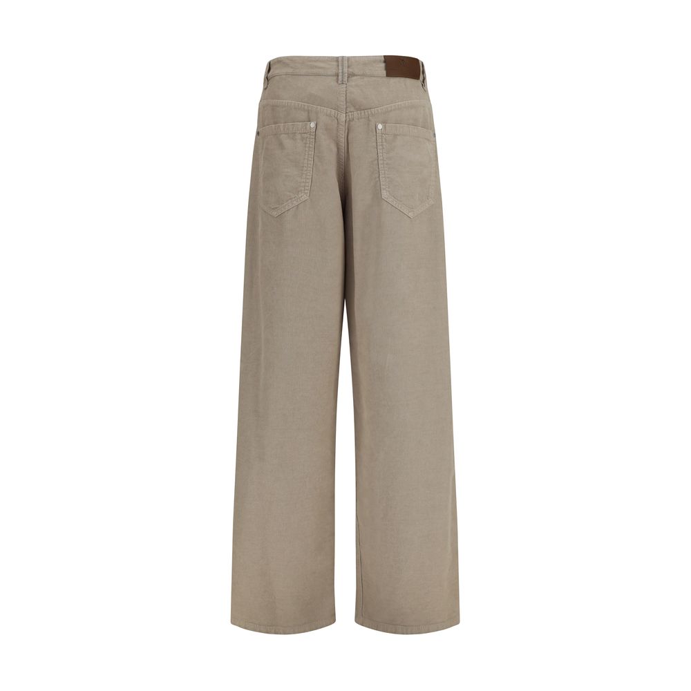Brunello Cucinelli Beige Cotton Casual Pants