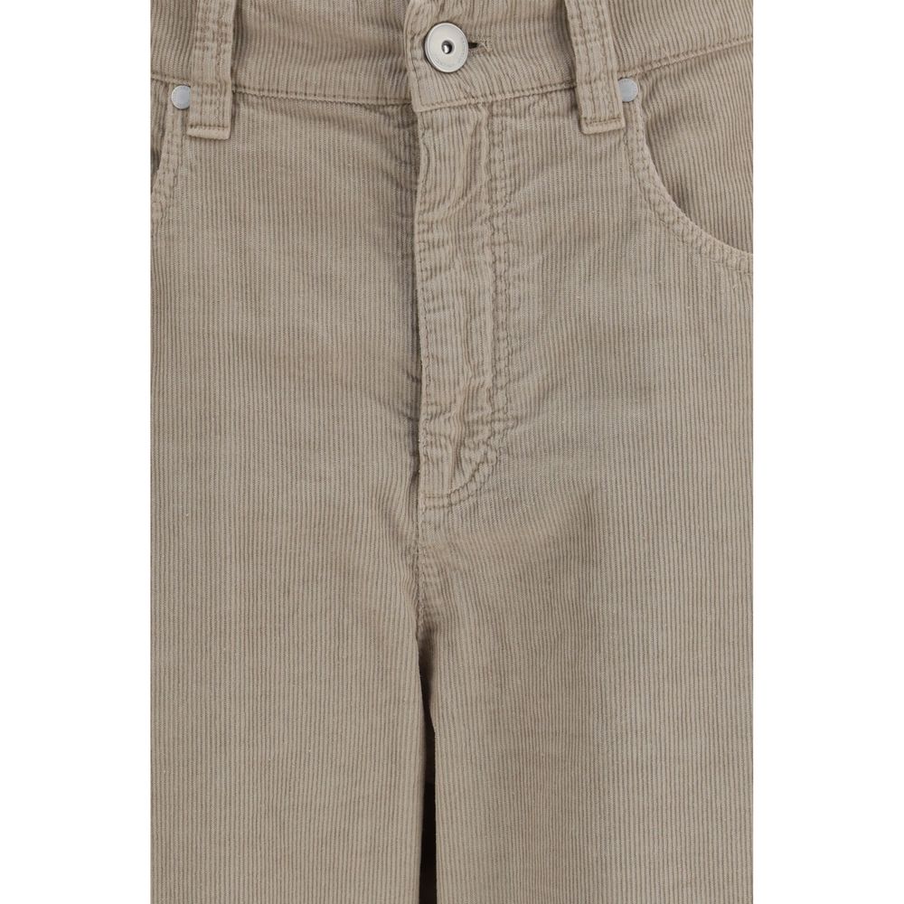 Brunello Cucinelli Beige Cotton Casual Pants