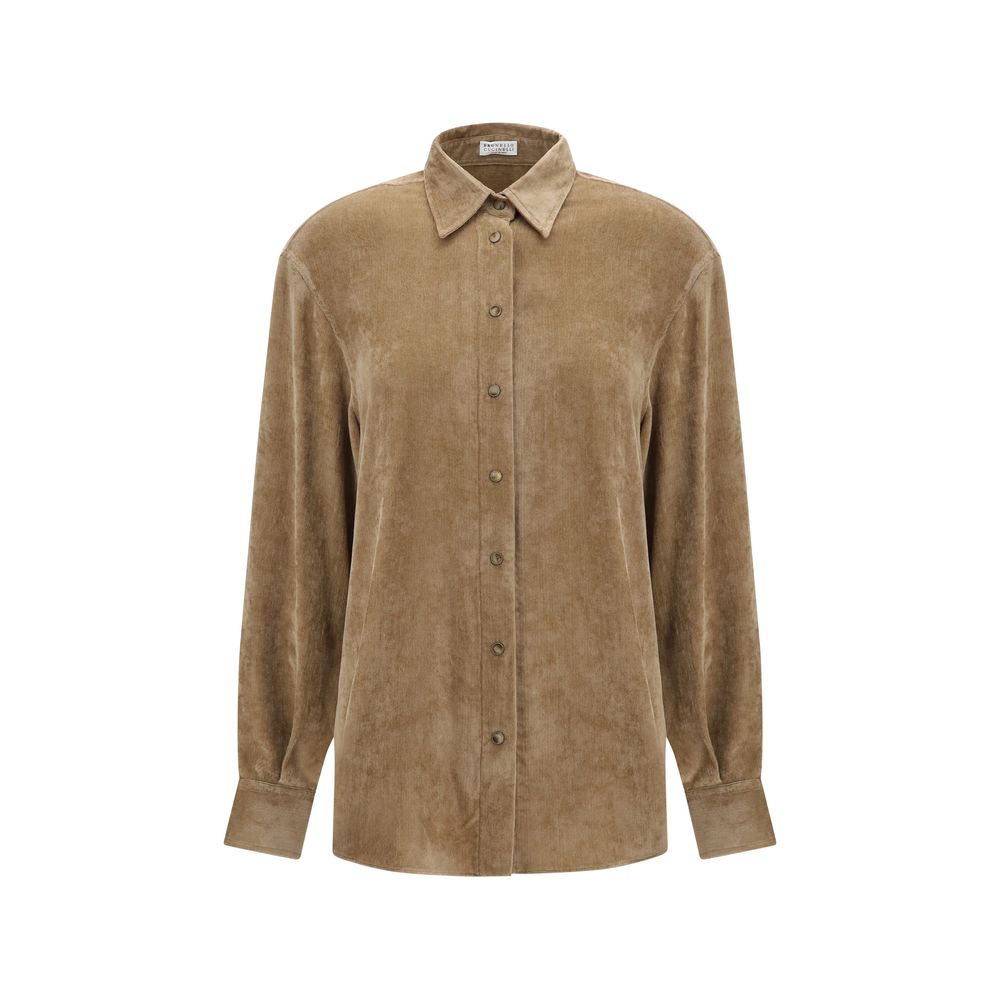 Brunello Cucinelli Beige Viscose Dress Shirt