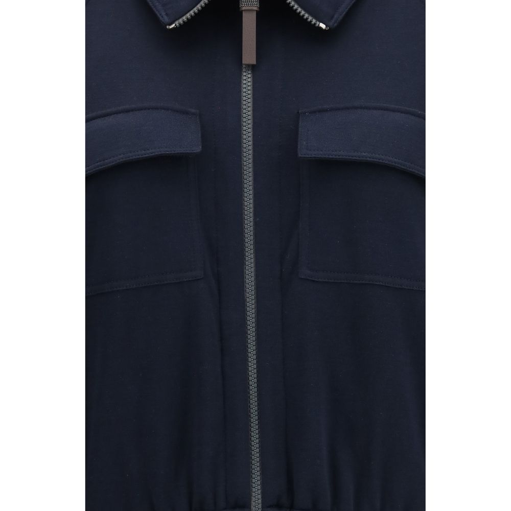 Brunello Cucinelli Blue Cotton Sweatshirt