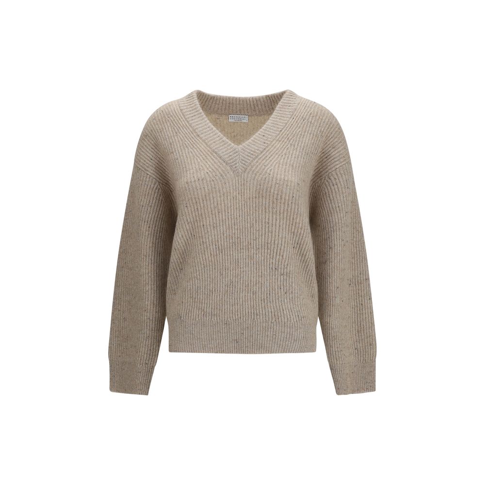 Brunello Cucinelli Beige Cashmere Sweatshirt