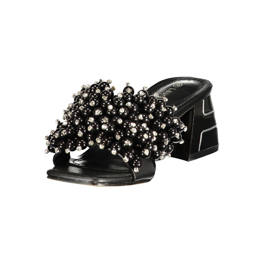 Laura Biagiotti Black Polyurethane Women's Sandal