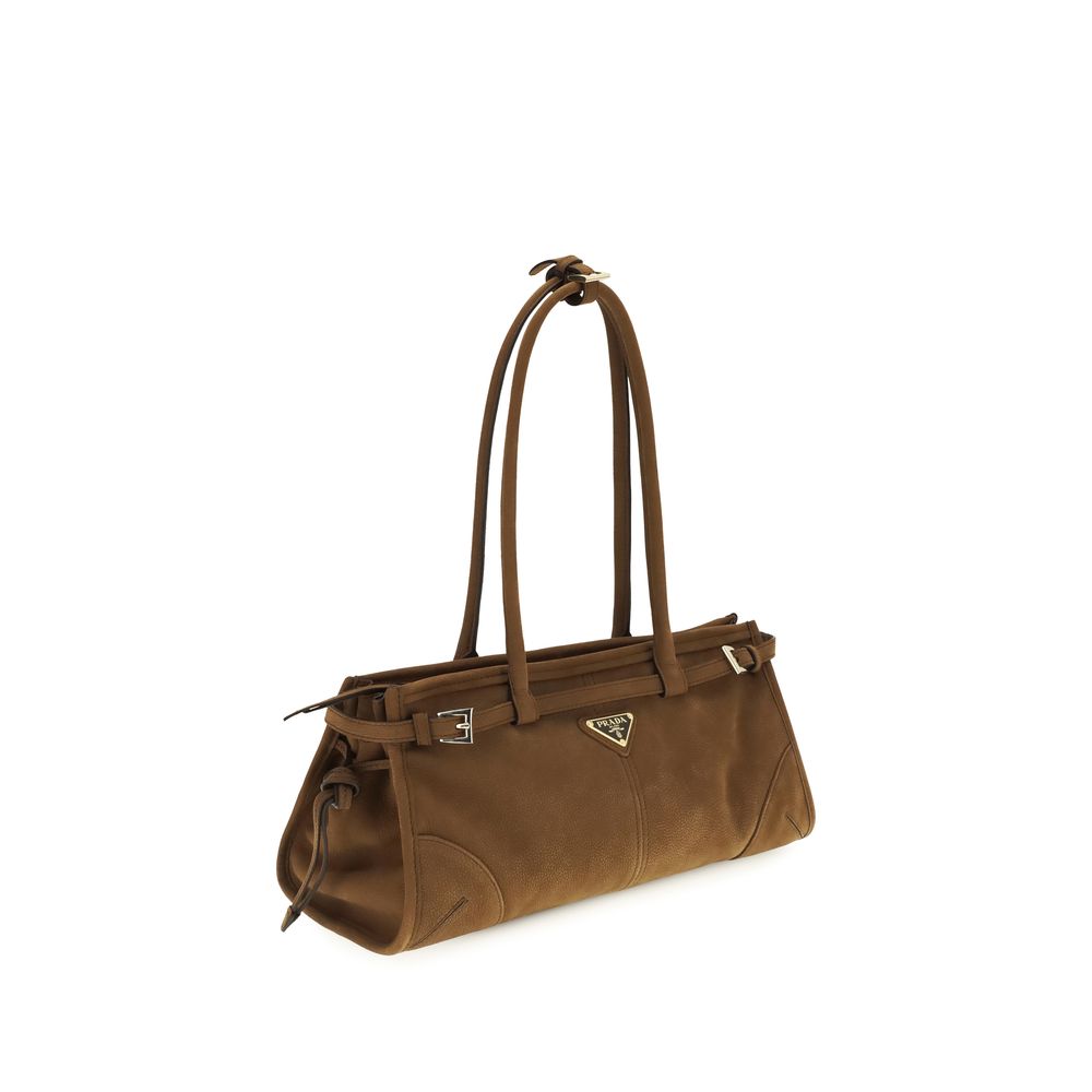 Prada Brown Calf Leather Bos Taurus Handbag