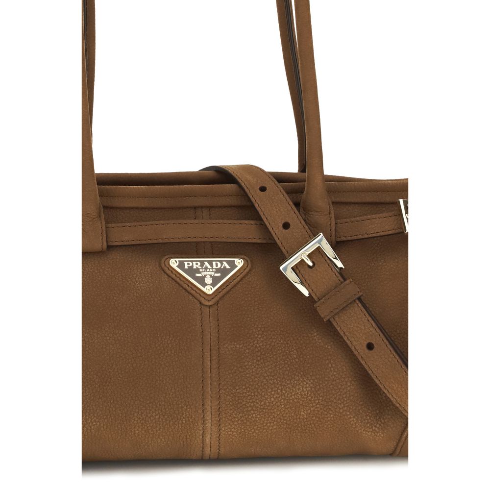 Prada Brown Calf Leather Bos Taurus Handbag