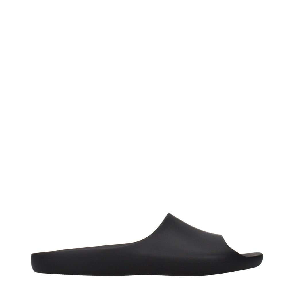 The Row Black Cotton Slippers