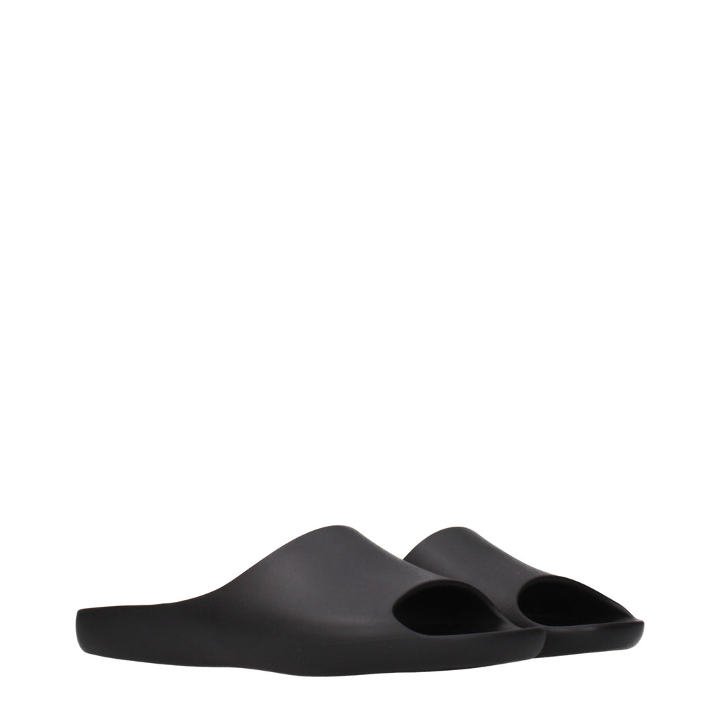 The Row Black Cotton Slippers