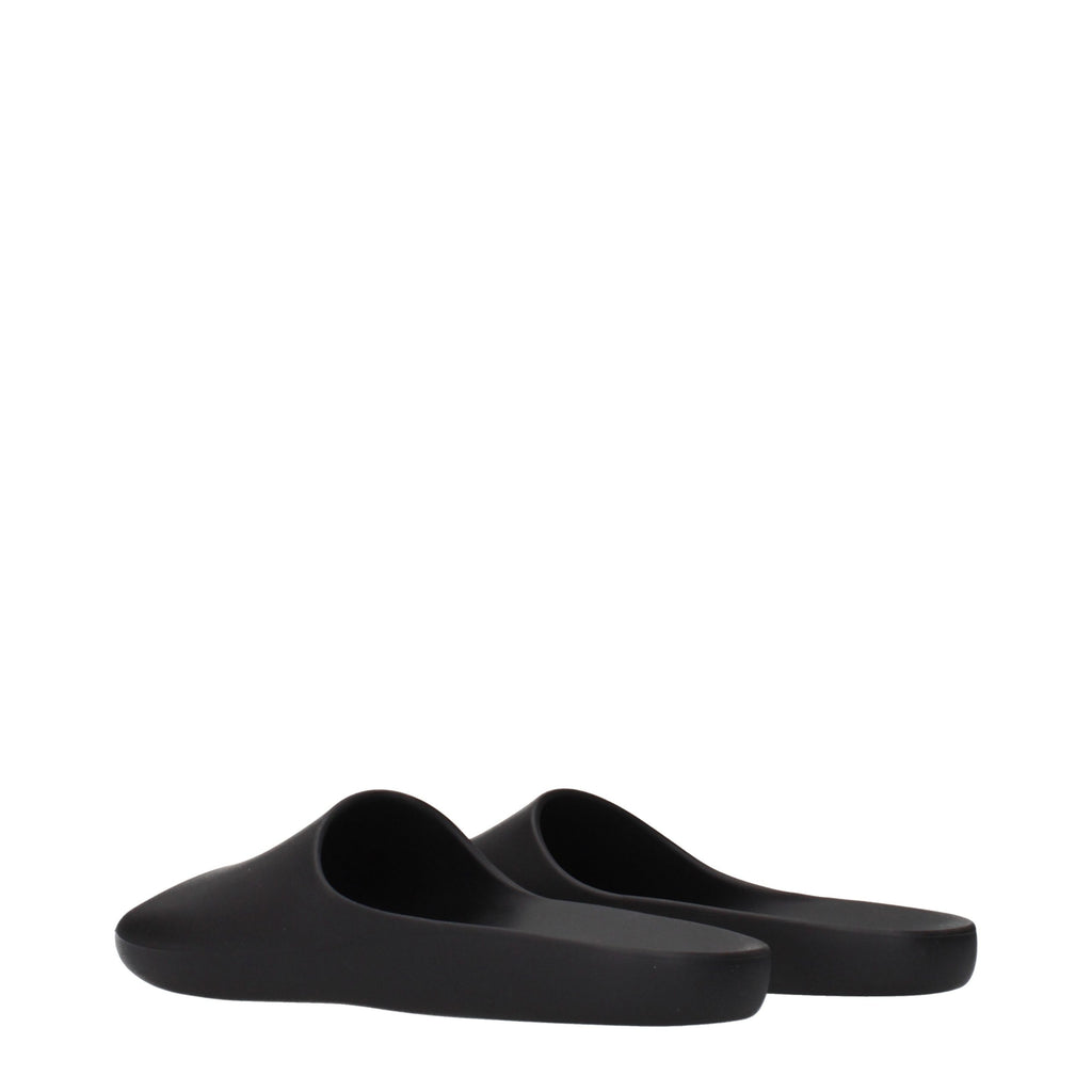 The Row Black Cotton Slippers