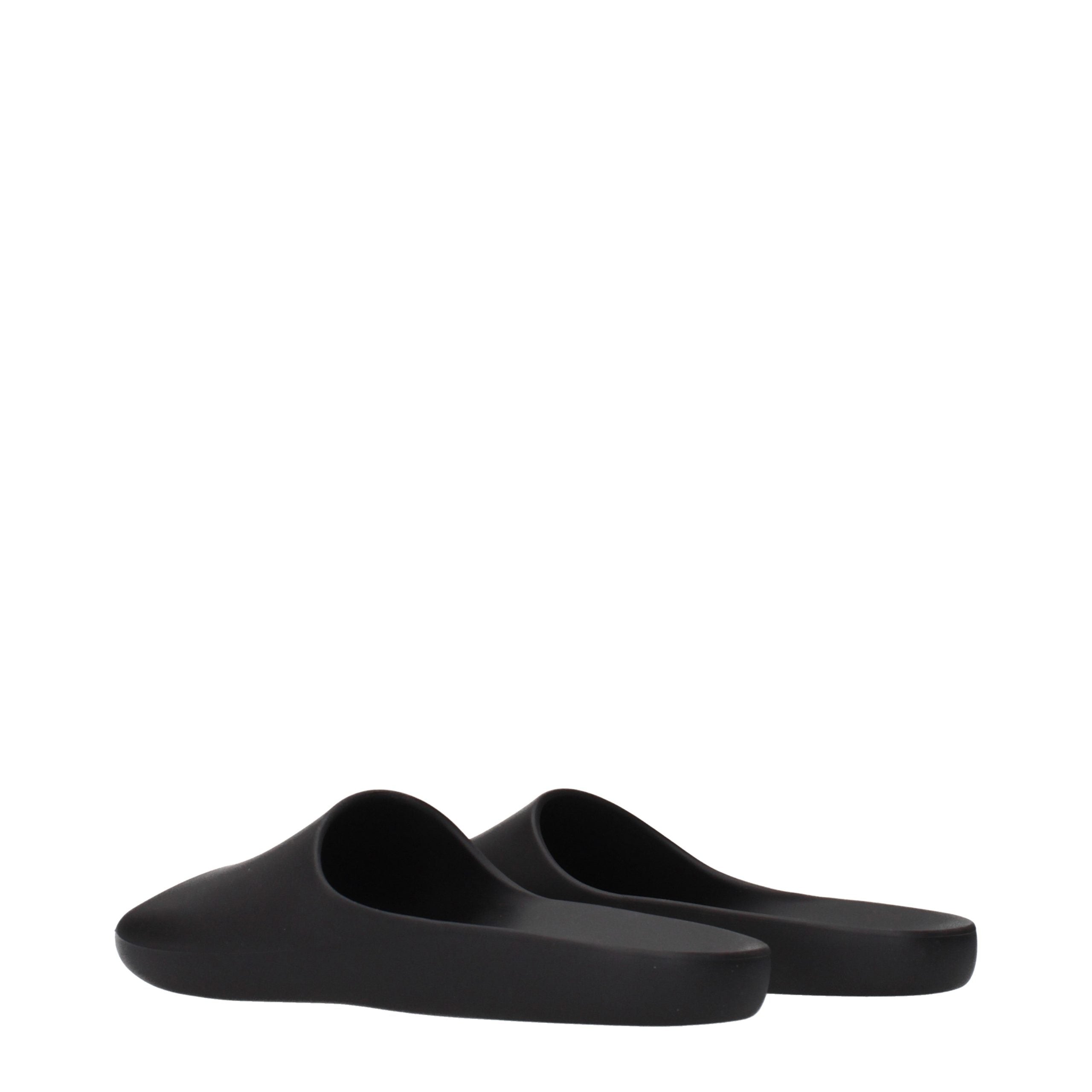 The Row Black Cotton Slippers