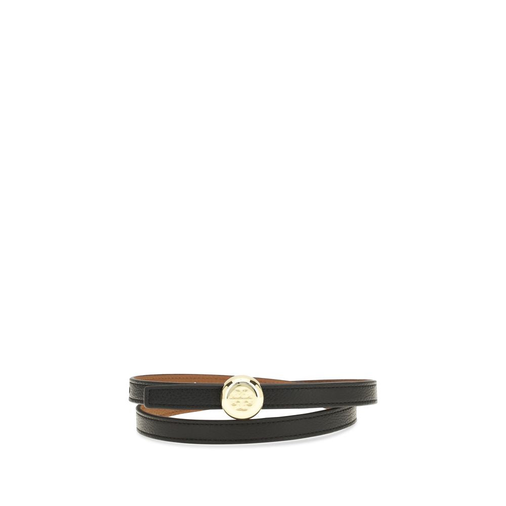 Tory Burch Black Calf Leather Bos Taurus Regular Belt