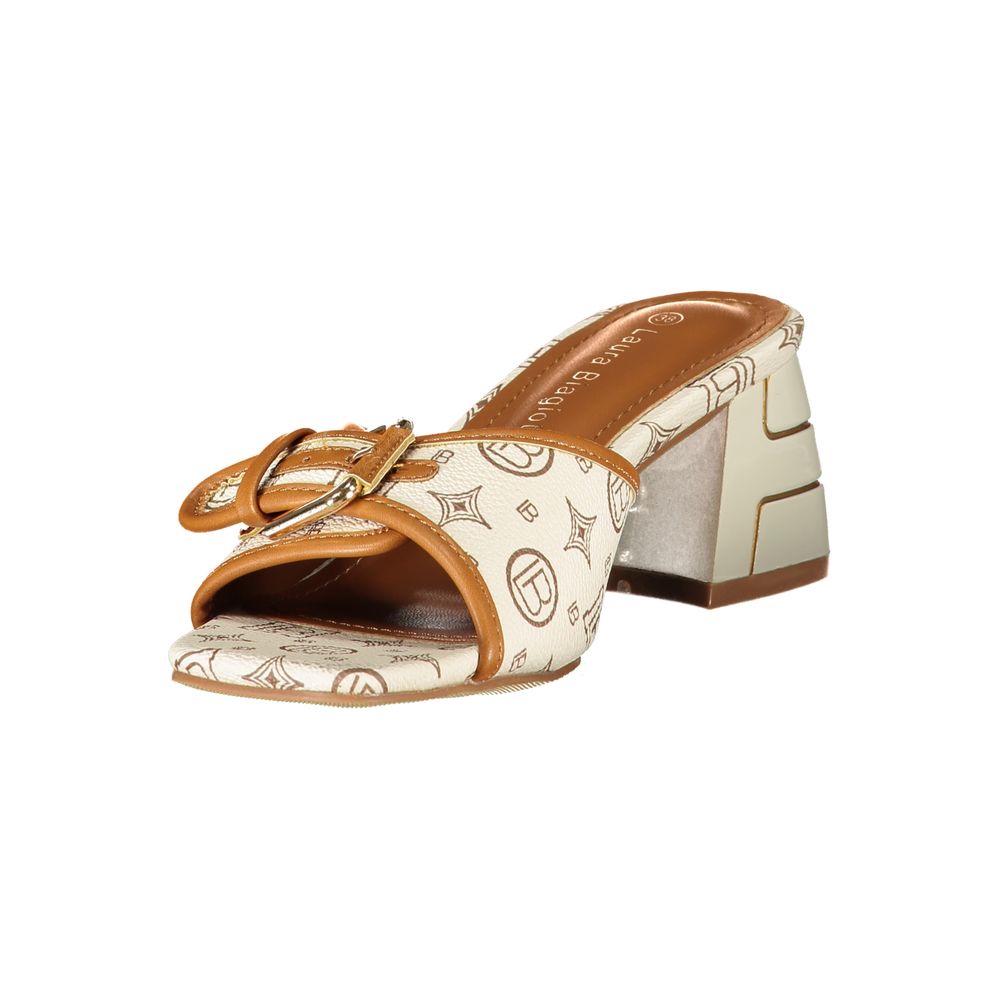 Laura Biagiotti Beige Polyurethane Women's Sandal