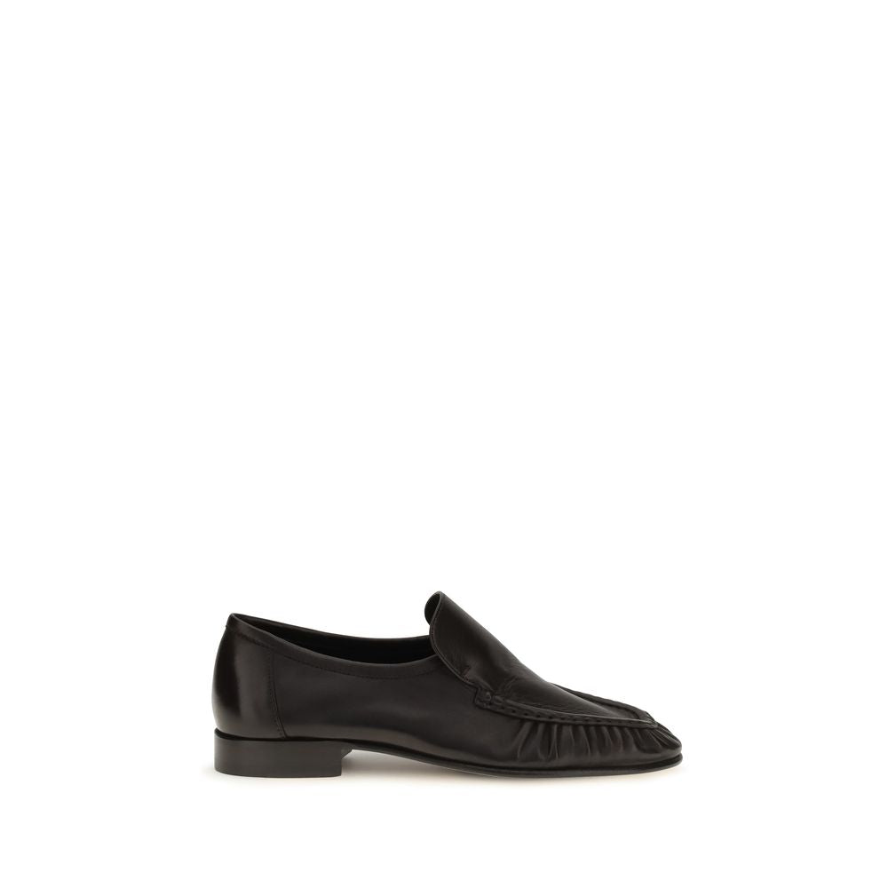 The Row Brown Suede Leather Slip-On Loafers