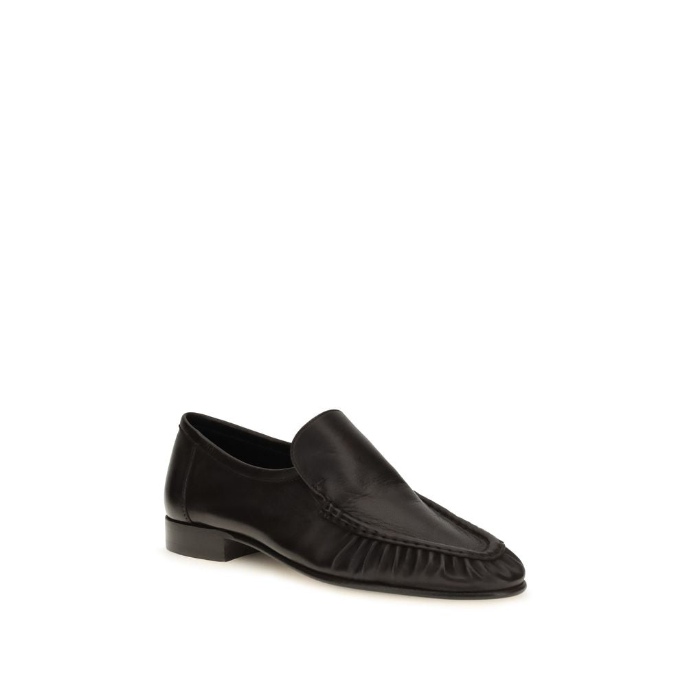 The Row Brown Suede Leather Slip-On Loafers