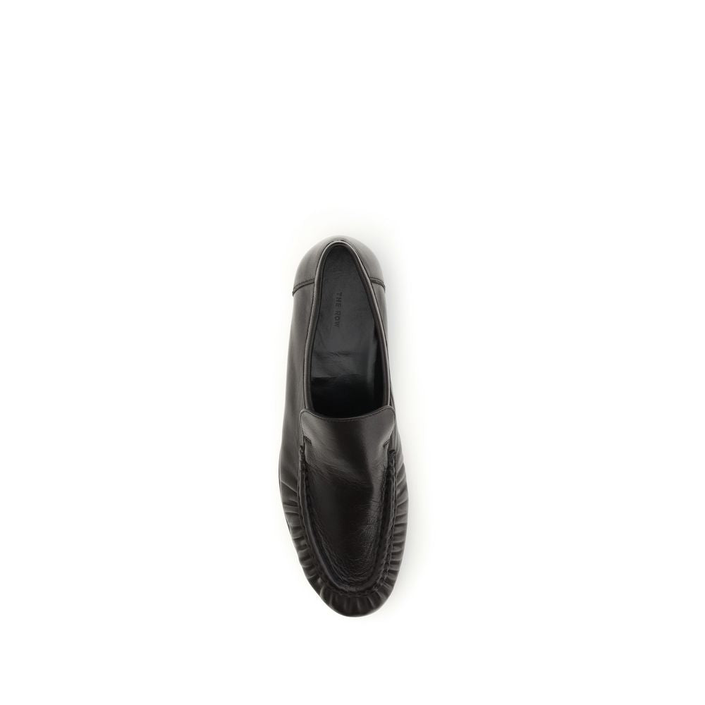 The Row Brown Suede Leather Slip-On Loafers