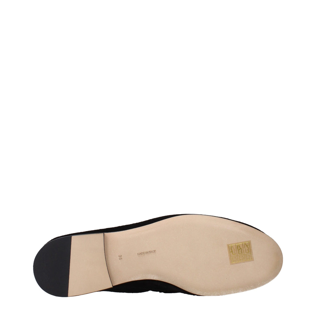 The Row Black Leather Slip-On Loafers