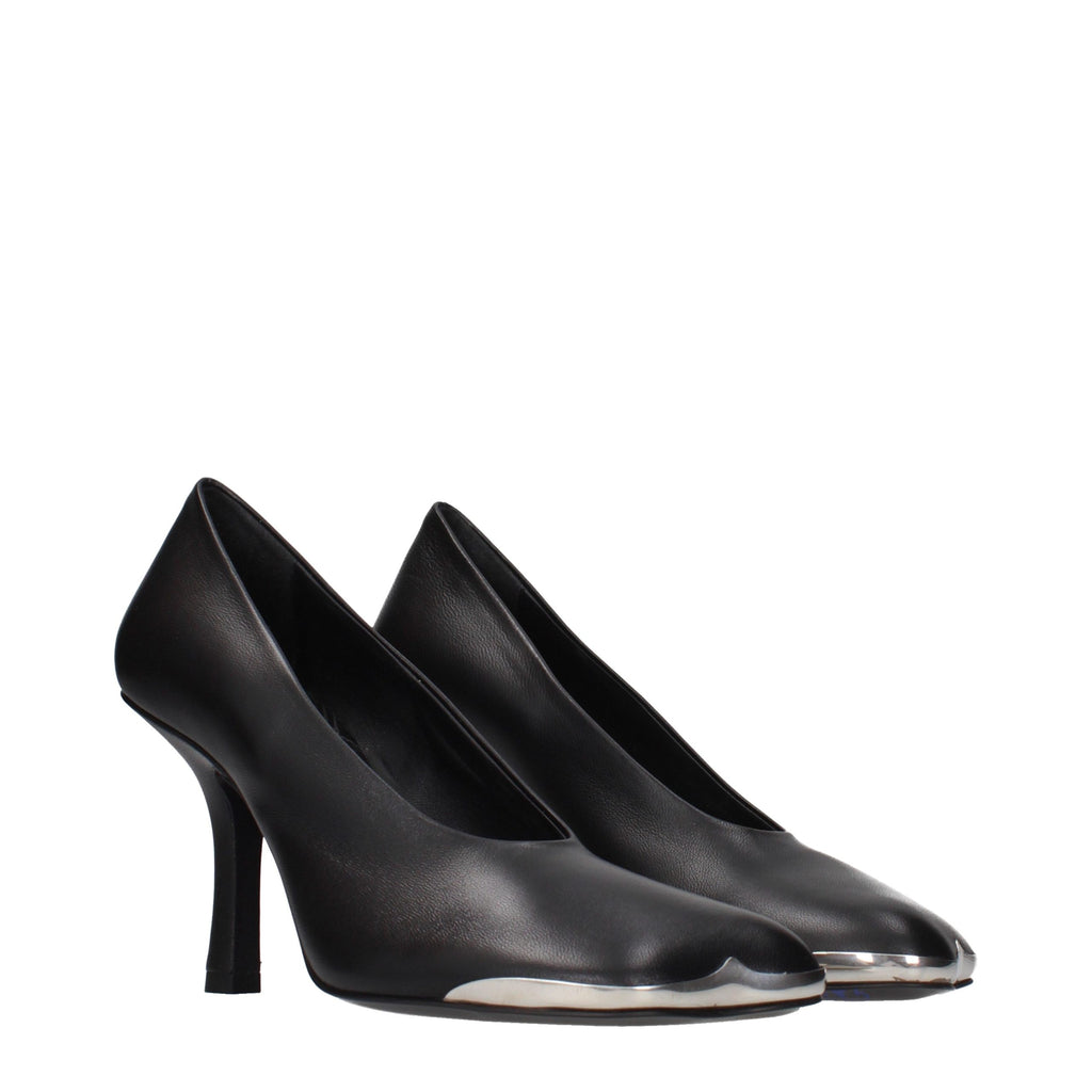 Burberry Black Leather High Heel Pumps