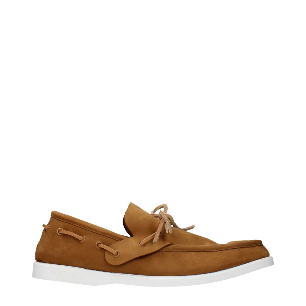 Marni Brown Leather Slip-On Loafers