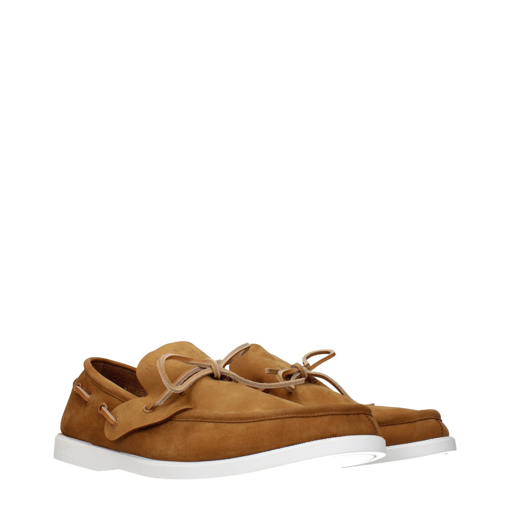 Marni Brown Leather Slip-On Loafers