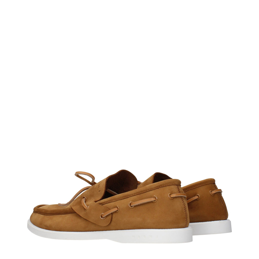 Marni Brown Leather Slip-On Loafers
