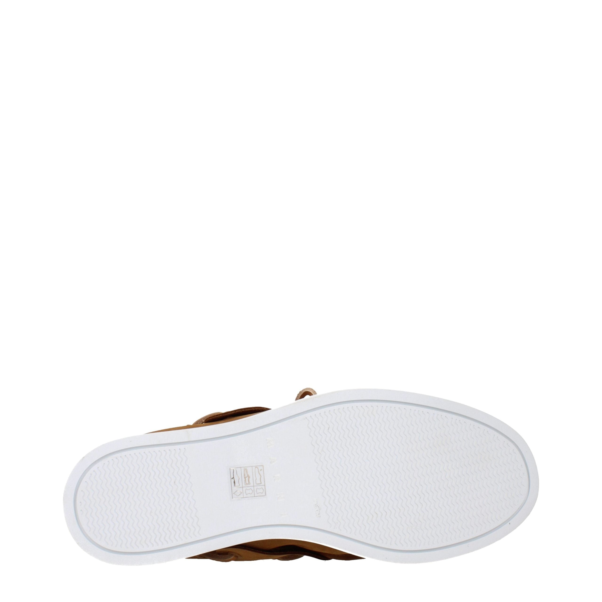 Marni Brown Leather Slip-On Loafers