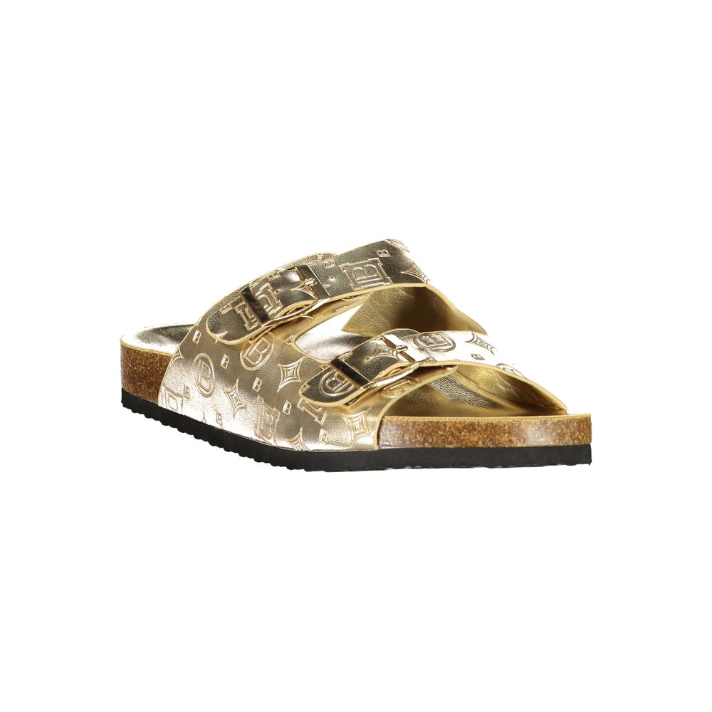 Laura Biagiotti Gold Polyurethane Women's Sandal