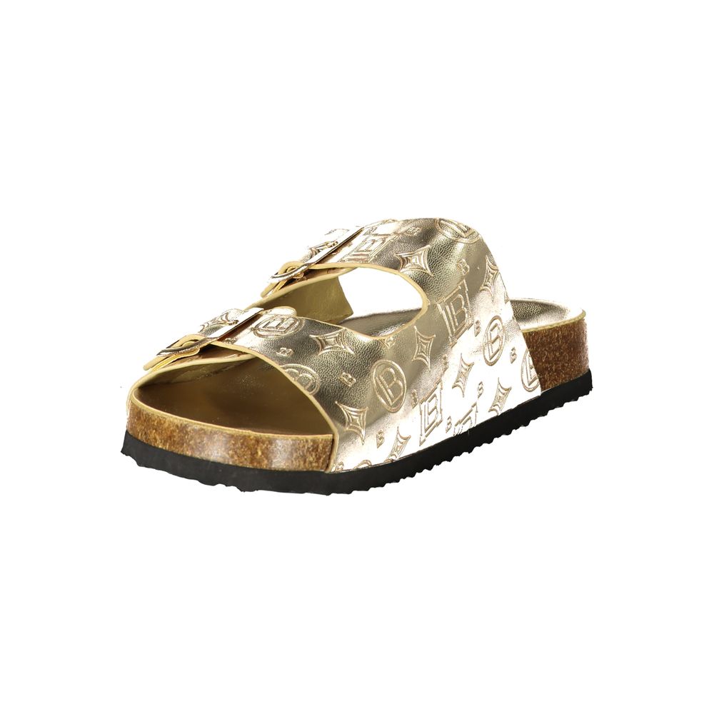 Laura Biagiotti Gold Polyurethane Women's Sandal