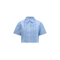 Miu Miu Blue Cotton Shortsleeve Shirt