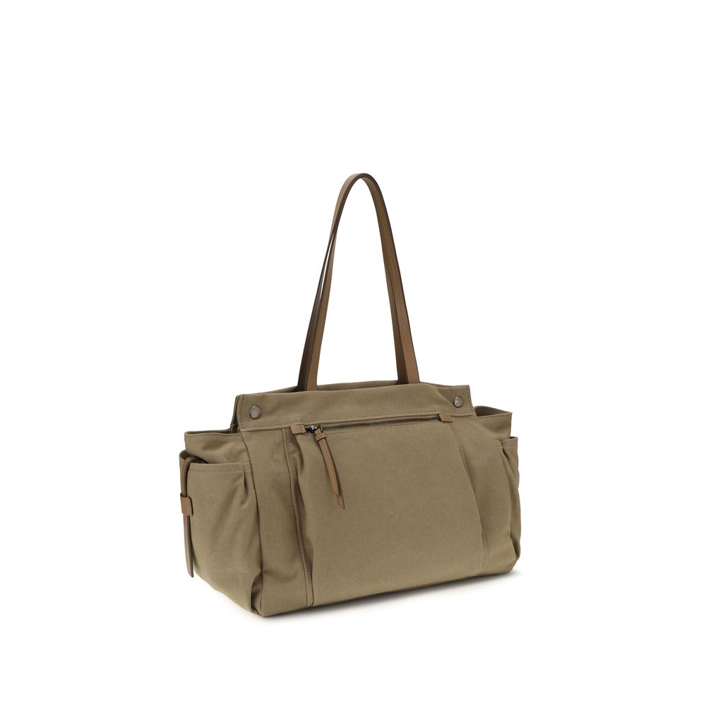 Prada Bicolor Cotton Shoulder Bag