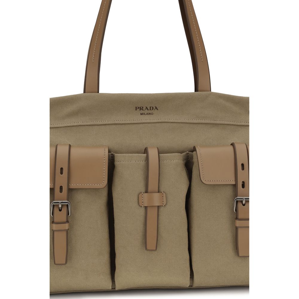 Prada Bicolor Cotton Shoulder Bag