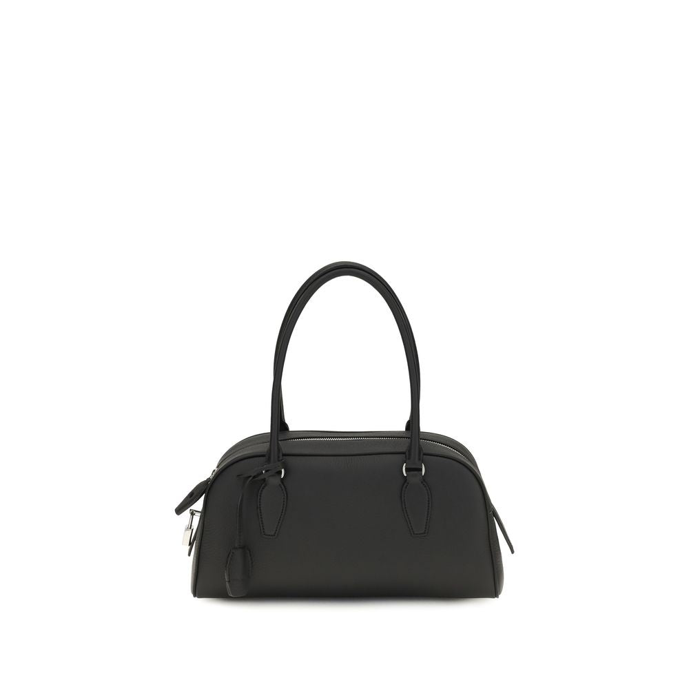 The Row Black Calf Leather Bos Taurus Shoulder Bag