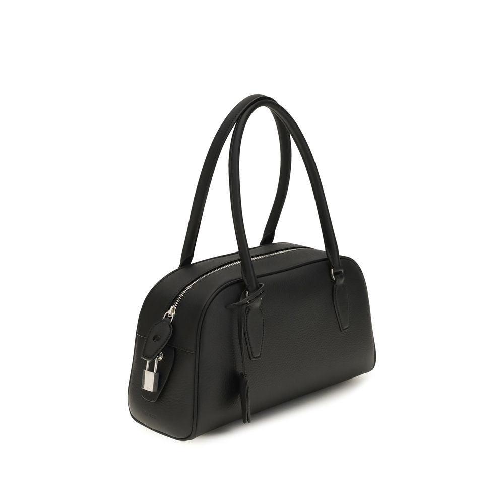 The Row Black Calf Leather Bos Taurus Shoulder Bag