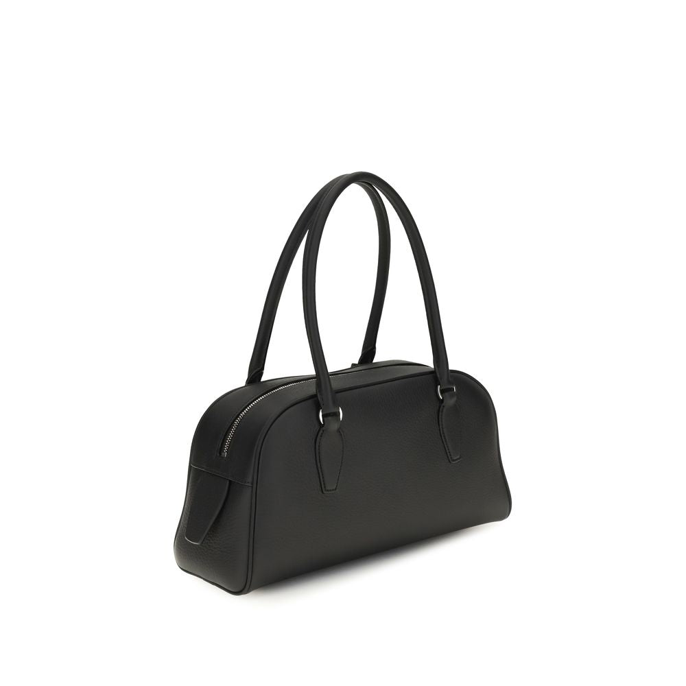 The Row Black Calf Leather Bos Taurus Shoulder Bag