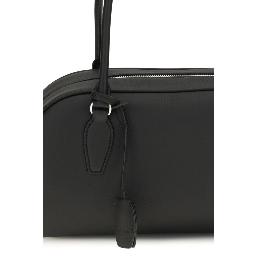 The Row Black Calf Leather Bos Taurus Shoulder Bag